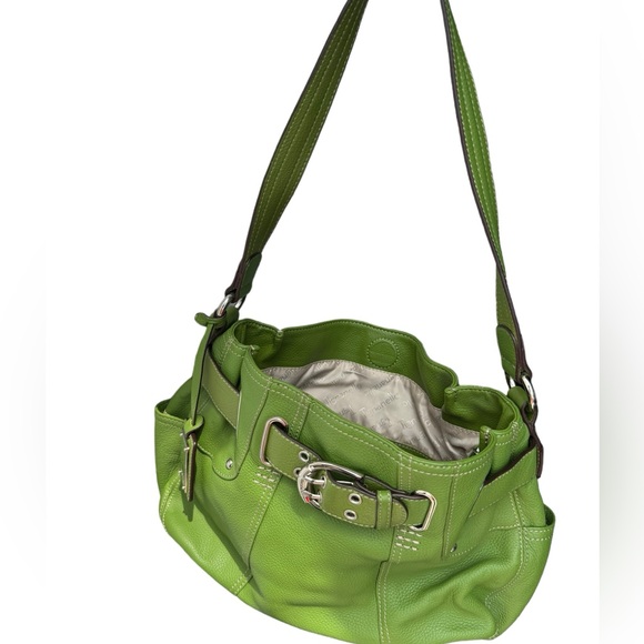 Tignanello Handbags - Tignanello lime green pebbled leather shoulder bag purse
